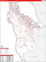 San Mateo, Ca Carrier Route Wall Map